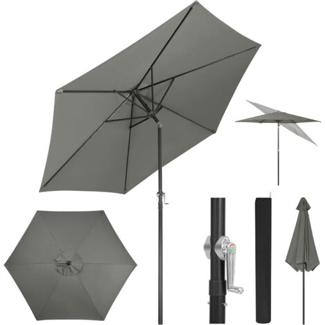 Woltu – Parasol de jardin inclinable 240cm – Tissu polyester 180g/m² résistant aux UV – Structure métallique stable – Idéal pour terrasse et plage