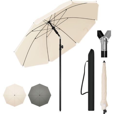 Woltu – Parasol de jardin extérieur 195 cm – Hauteur réglable 146-203 cm – Anti-UV polyester 180g/m² – Inclinaison jusqu'à 45° – Sac de rangement inclus