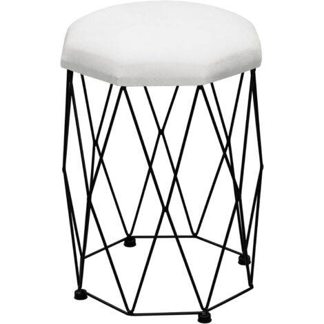 Woltu – Tabouret coiffeuse en velours et métal 30x30x44.5cm – Design X inoxydable – Capacité 150kg – Pour chambre et salon