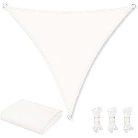WOLTU Voile d'Ombrage Imperméable 5x5x5 m, en PES, 200 g/m² Polyester, Toile Parasol Protection Solaire et Rayons UV, Beige (1/5)