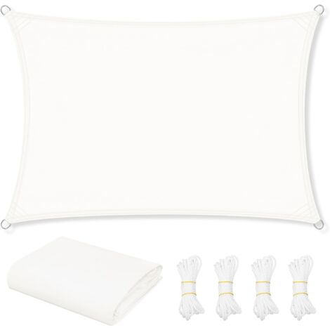 Woltu – Voile d'ombrage imperméable 4x6 m – 200 g/m² polyester – Protection UV 95% – Traitement déperlant – Anneaux inox antidérapants (1/5)