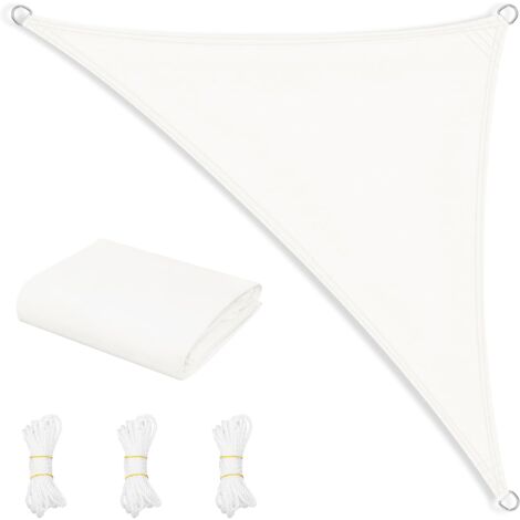 WOLTU Voile d'Ombrage Imperméable 2,5x2,5x3,5 m, en PES, 200 g/m² Polyester, Toile Parasol Protection Solaire et Rayons UV, Beige