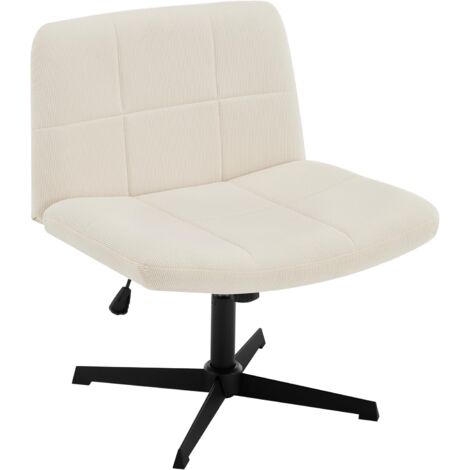WOLTU Chaise De Coiffeuse Fauteuil Pivotant Tissu Bouclé - Réglable Hauteur, Dossier Pétale Blanc