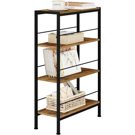 Woltu – Étagère de rangement étroite 4 niveaux en MDF et métal – Dimensions 50 x 20 x 78 cm – Capacité 60 kg – Pour espaces restreints