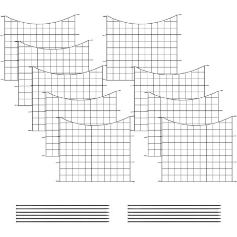 WOLTU Clôture de Jardin, 64x70 cm, Clôture Décorative, Clôture de Bassin en Grille, en Forme Arc, Noir (1/5)