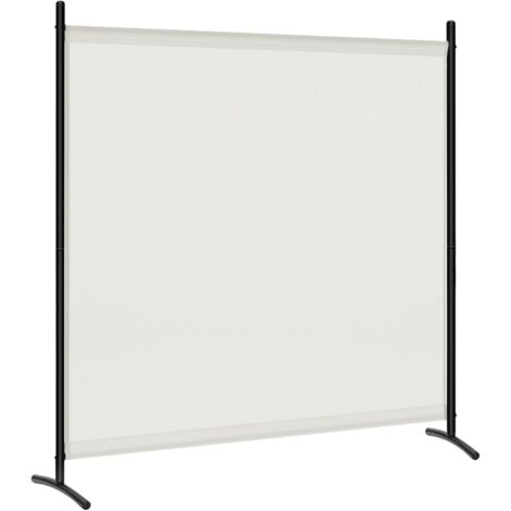 WOLTU Paravent, 180x177cm, Séparateur de Pièce, Brise-Vue, Écran de Confidentialité, Tissu avec Revêtement PA, et Pieds en Métal, Crème
