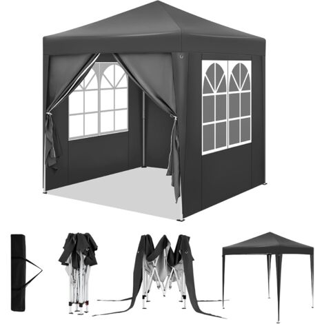 Woltu – Tonnelle pliante 2x2m – Hauteur réglable 232/236/240 cm – Tissu Oxford imperméable – Cadre métal antirouille – Sac de transport inclus – Anthracite