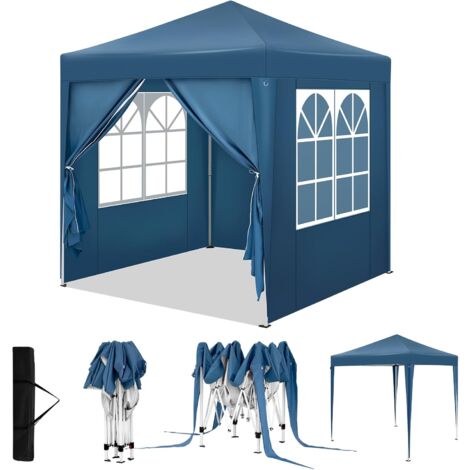 Woltu – Tonnelle pliante 2x2m – Imperméable avec protection UV – Hauteur réglable 232/236/240 cm – Sac de transport inclus – Métal antirouille