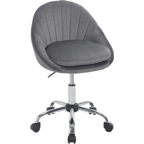 Woltu – Chaise de bureau ergonomique en velours – Siège pivotant réglable en hauteur 46,5-56cm – Roulettes 360° – Confort optimal avec coussin épais (1/5)