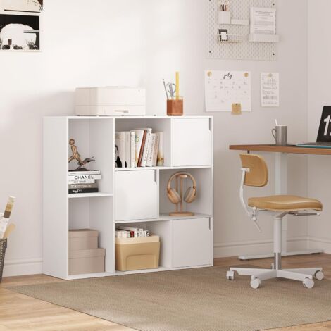 Woltu – Bibliothèque étagère de rangement 106x30x96cm – 8 compartiments – Panneaux de particules E1 – Blanc – Meuble autoportant (1/5)
