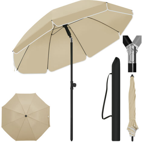 Woltu – Parasol de jardin rond 195 cm – Inclinable 45° – Hauteur réglable – Polyester 180g/m² anti-UV – Structure en acier durable