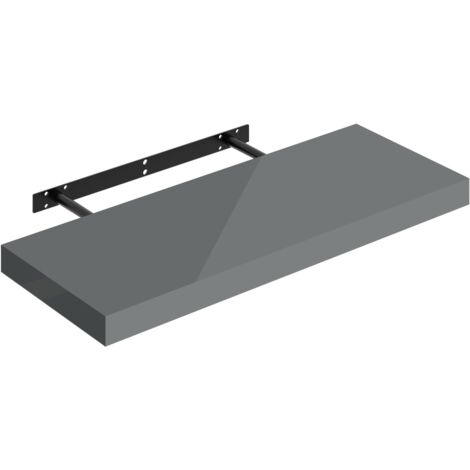 Étagère Murale WOLTU, Tablette Flottante, Panneau de Bois, Gris Brillant, 60x22,9x3,8cm