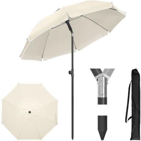 Parasol de Jardin WOLTU, Ø135 cm, Parasol Inclinable, Hauteur Réglables, Protection Solaire UPF 50+, Beige