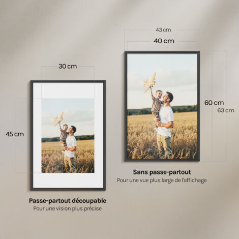 Lot De 3 Cadres Photo 40x60 Cm – Noir, Rectangulaires, Muraux – Style Minimaliste