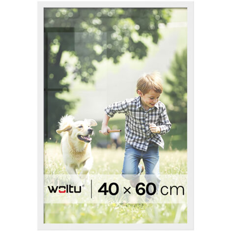 Cadre Photo 40x60 cm WOLTU, Cadre pour Photo en Bois MDF, Décoration Murale ou sur Table, Blanc (1/5)