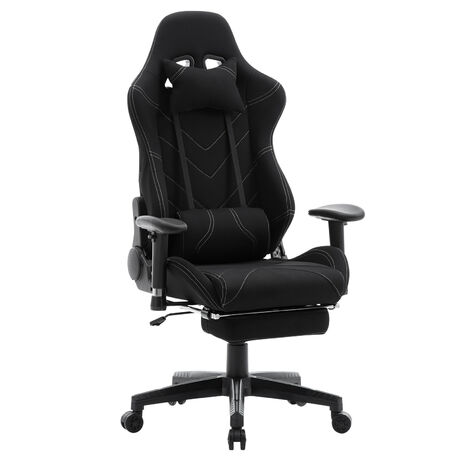 Vinsetto Fauteui gamer chaise de jeu gaming pivotante 360° ergonomique  hauteur réglable accoudoirs revelables coussin têtière inclus revêtement  similicuir 67 x 75 x 106-112 cm gris clair et noir