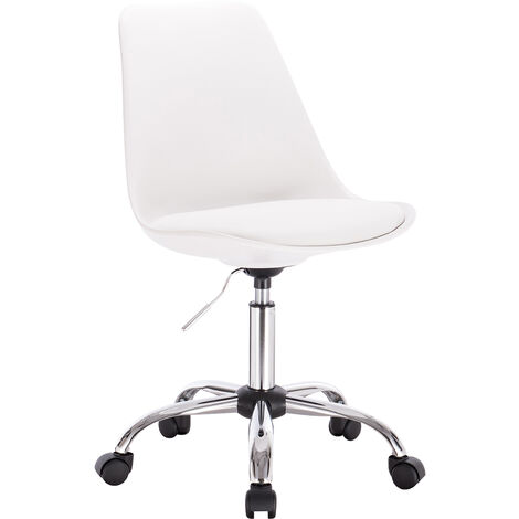 Tabouret roulant chaise de bureau ronde chaise de bureau tabouret chaise  réglable robuste tabouret à roulettes chaise en cuir PU tabouret pivotant à