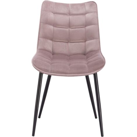 Lot de 2 Chaises de salle à manger WOLTU, Chaise de cuisine, Siège en velours, Pieds en métal, Rose
