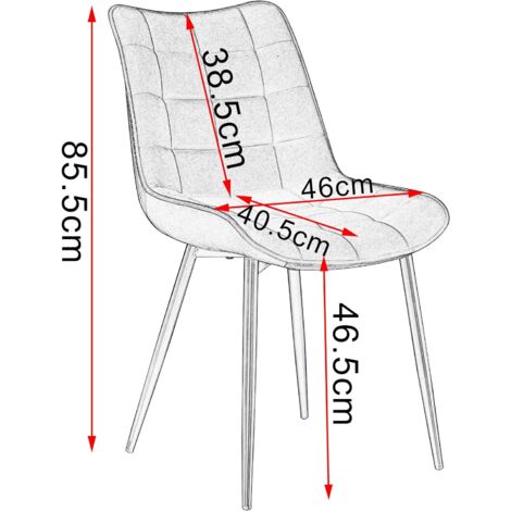 Lot de 2 Chaises de salle à manger WOLTU, Chaise de cuisine, Siège en velours, Pieds en métal, Rose