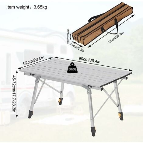 WOLTU Table de camping pliante en Aluminium.Table de randonnée pliable.Table  de pique-nique/Balcon.