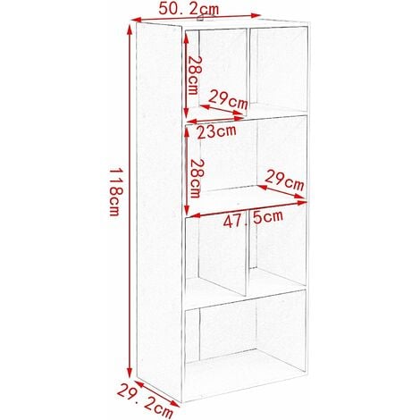 Bibliothèque Étagère WOLTU - Blanc - 30x24x158cm - 3 Compartiments