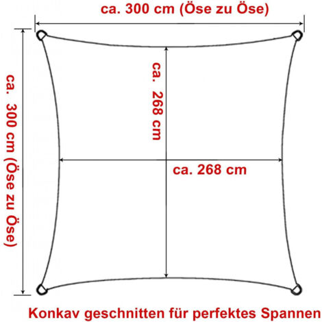 WOLTU Voile d’ombrage carré 3x3 m, en polyester, protection contre le soleil avec protection UV pour jardin ou camping, Crème