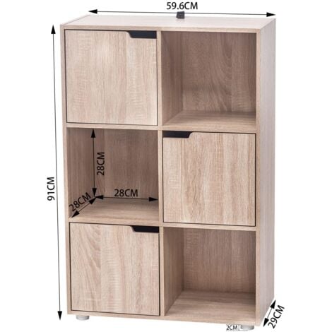 Etagère de rangement 6 cases en bois MDF