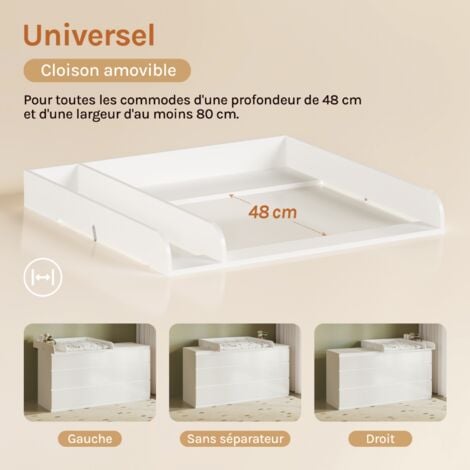 Table à Langer WOLTU Accessoires Blanc pour bébé en MDF