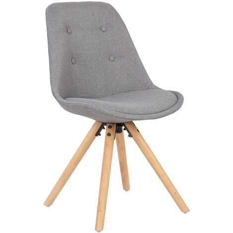 Woltu X Chaise De Salle Manger En Lin Tabouret De Salon Structure En Bois Massif Gris