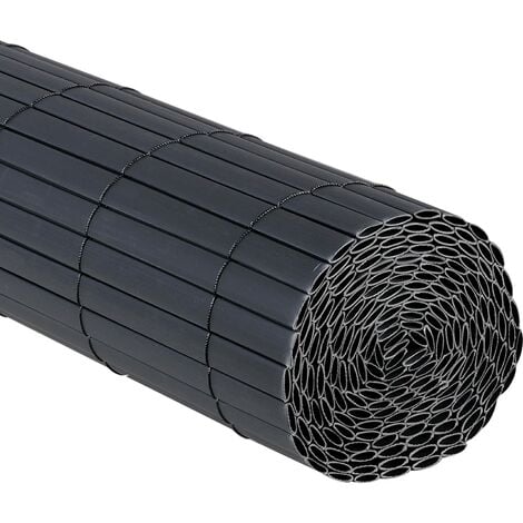 WOLTU Canisse PVC pour jardin balcon terrasse, Balcon clôture brise-vent, Stores Balcon, Brise vue 400x120cm, Gris
