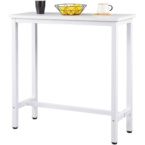 Table haute de bar dominik table bistrot ronde hauteur réglable avec plateau  tournant en plastique blanc et socle en métal chromé - Conforama