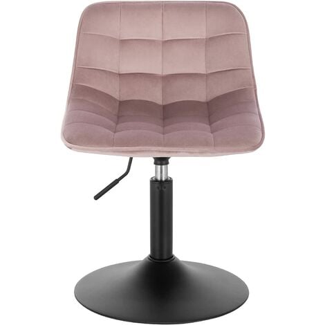 WOLTU Tabouret de Bar Siège en Velours Chaise de Bar avec Dossier Tabouret Rotatif Moderne Hauteur Réglable, Rose