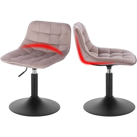 WOLTU Tabouret de Bar Siège en Velours Chaise de Bar avec Dossier Tabouret Rotatif Moderne Hauteur Réglable, Rose