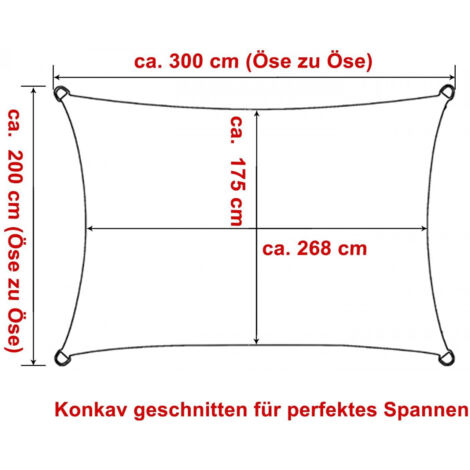 WOLTU Voile d’ombrage rectangulaire 2x3m, en HDPE, protection contre le soleil avec protection UV pour jardin, terrasse ou camping,Sable