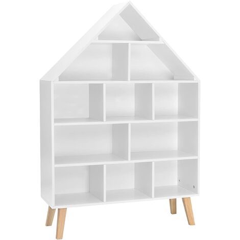 Meuble de rangement cube rudy 9 cases bois blanc avec 3 portes fond gris -  Conforama