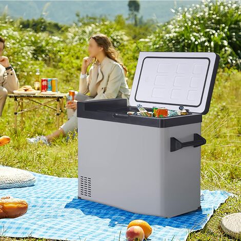 WOLTU Mini Réfrigérateur Portable. Glacière pour Auto Congélateur de Voiture  60L. 81.2x36x59 cm. Argent +