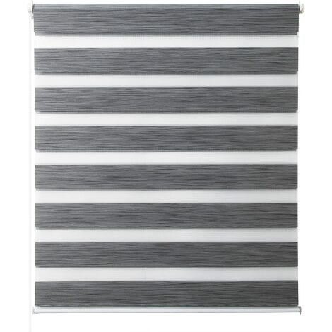 WOLTU 1 pièce Store Enrouleur Double, Fixation Rapide sans perçage, Isolant Thermique, 70x150cm, Gris marbré DR5620gr06