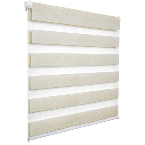 WOLTU 1 pièce Store Enrouleur Double, Fixation Rapide sans perçage, Isolant Thermique, 70x150cm, Hêtre VH5519bu
