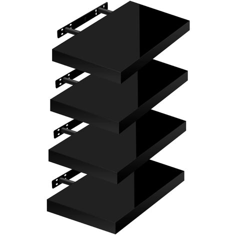 Lot de 4 Étagère Murale WOLTU, Tablette Murale, Étagère à Livres, Panneau de Bois, 25x22, 9x3, 8cm, Blanc, RG9488ws-4