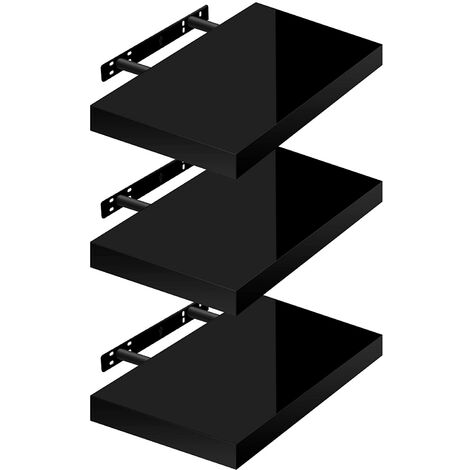 Lot de 3 Étagère Murale WOLTU, Tablette Murale, Étagère à Livres, Panneau de Bois, 25x22, 9x3, 8cm, Blanc, RG9488ws-3 (1/4)