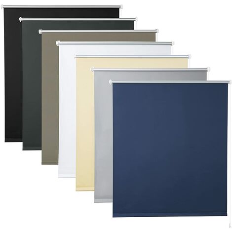 WOLTU 1x Store Enrouleur occultant, Isolant Thermique avec revêtement sans perçage, 110x160cm Bleu, TR5700bl10
