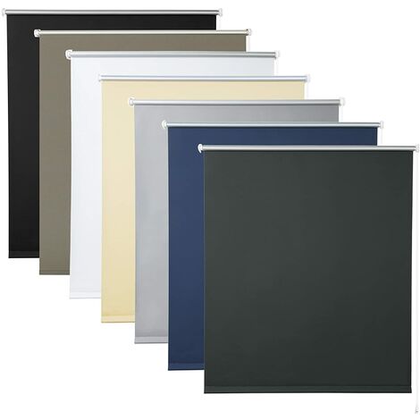 Woltu – Store enrouleur occultant 120x210cm anthracite – Isolant thermique sans perçage – 100% polyester – TR5700AN17