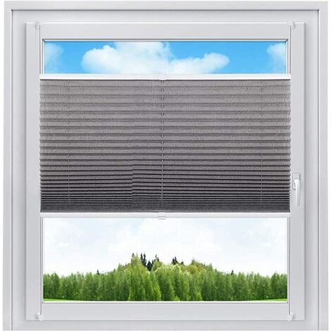 WOLTU Stores plissés, Installation Rapide et Directement sans perçage, 75x220cm Gris, PS5590gr