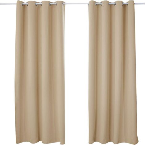 WOLTU Lot de 2 Rideaux occultant à Oeillets, Rideau Isolant intérieur 135x225cm, Champagne VH5878cp-2 (1/5)