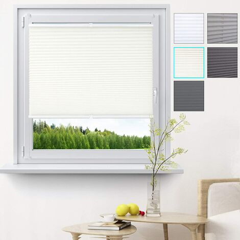 Store Plissé Sans Perçage Klemmfix Blanc 70 X 150 Cm (L X H)[J2061