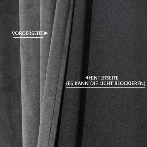 WOLTU Lot de 2 Rideaux Draperies Thermique à Oeillets, 140x245cm Rideau Opaque Occultant en Velours, Gris Foncé VH6067gr-2