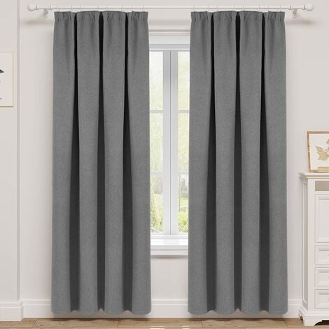 Lot de 2 rideaux thermiques gris clair 135x240 cm - Conforama