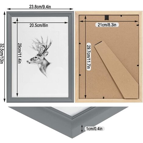 WOLTU 1 x wooden picture frame Artos style, front made of glass, 15 x 20 cm, white 9419