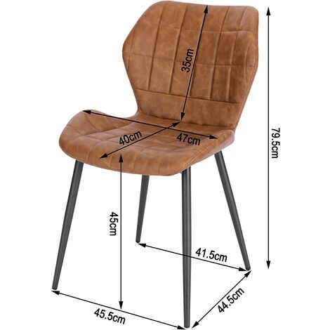 Life Interiors Chaise Design Zarah en Simili Cuir Marron