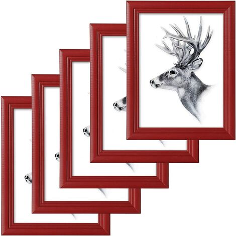 WOLTU Cadre Photo 18x24cm Cadre en Bois Massif avec Passe Partout Suspendre Horizontalement ou Verticalement, Décoration Murale ou sur Table, Noir